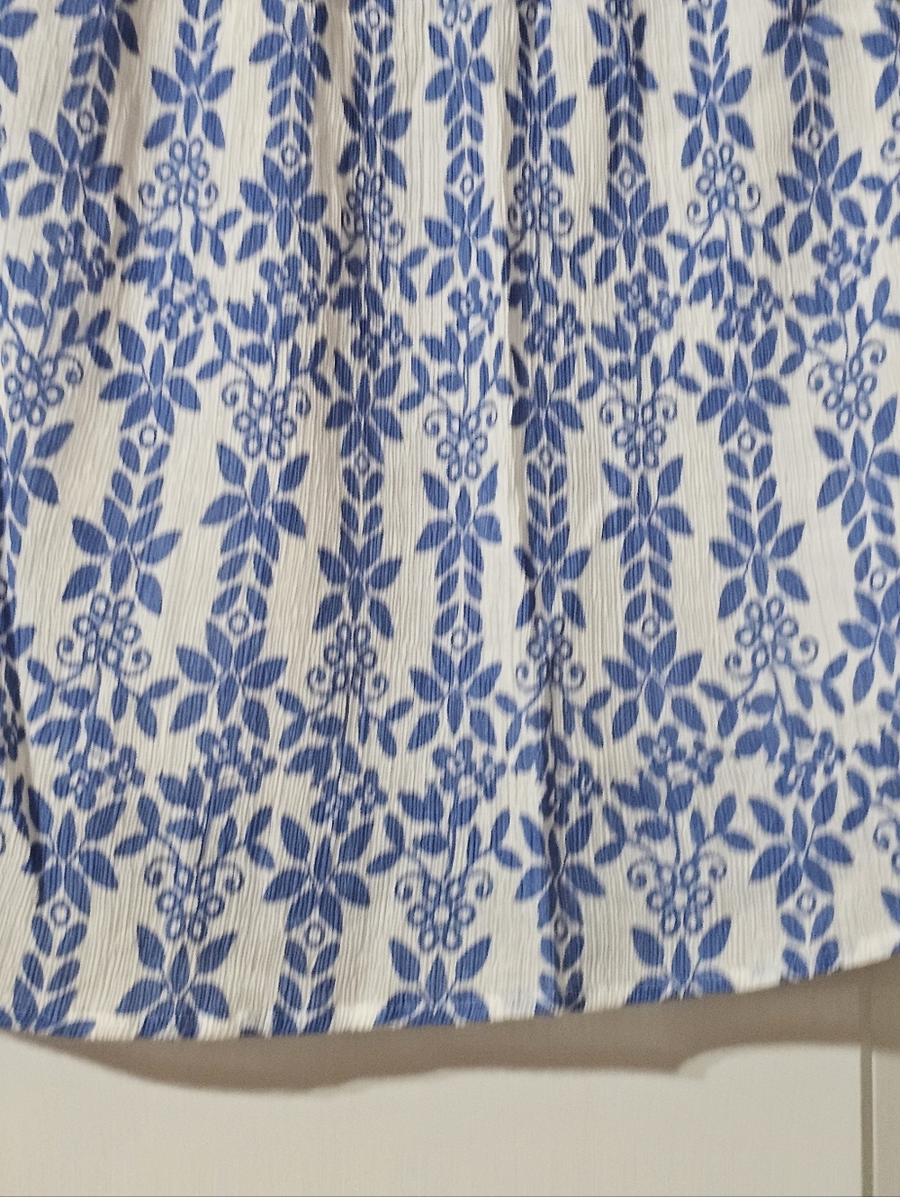 Blue & White Floral Smocked Peasant Top - Picture 7 of 7